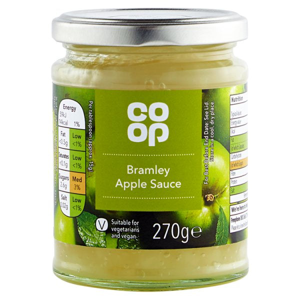 Co Op Bramley Apple Sauce jar 270g