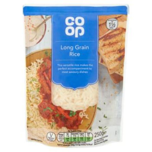 Co Op Long Grain Rice Pouch 250g