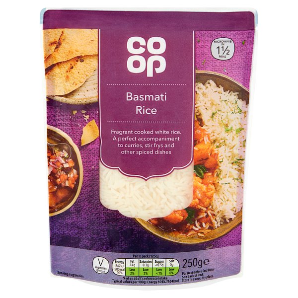 BULK Co Op Basmati Rice Pouch 250g  x6