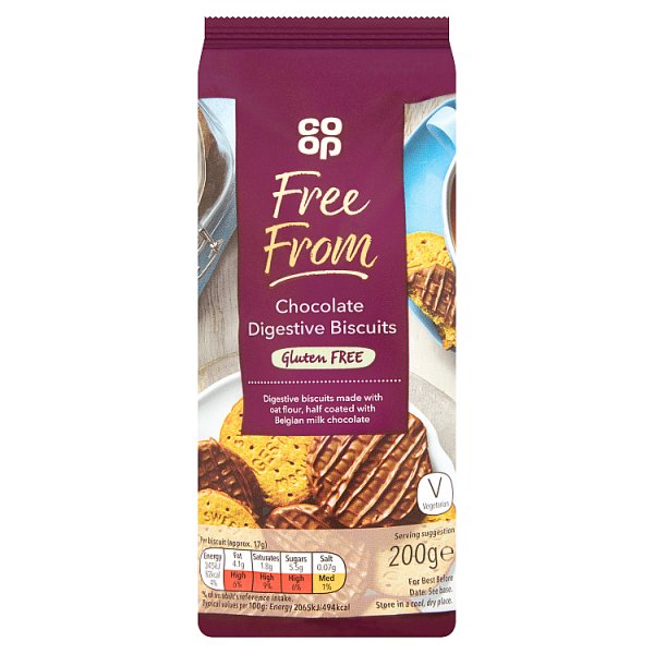 Co Op Free From Milk Chocolate Digestives 200g