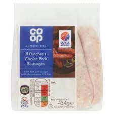 Co Op Pork Sausages x 8 GF 454g PMP2f5