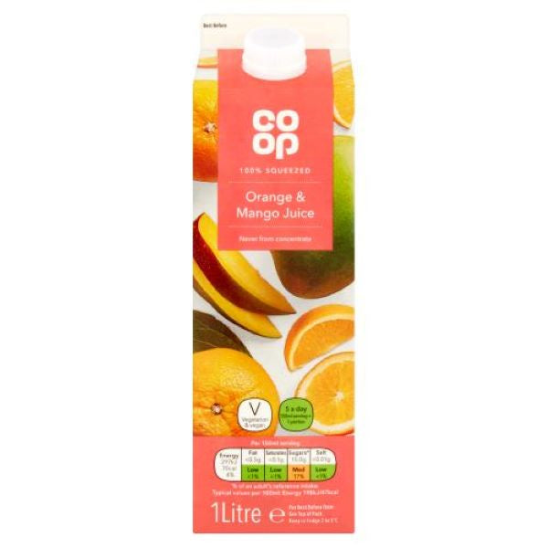 Co Op Orange And Mango Fresh Juice 1Ltr