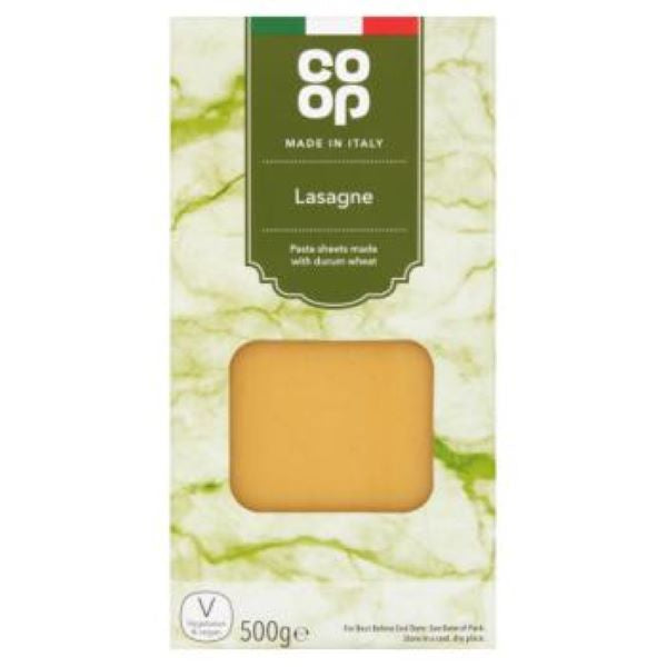 Co Op Plain Lasagne 500G