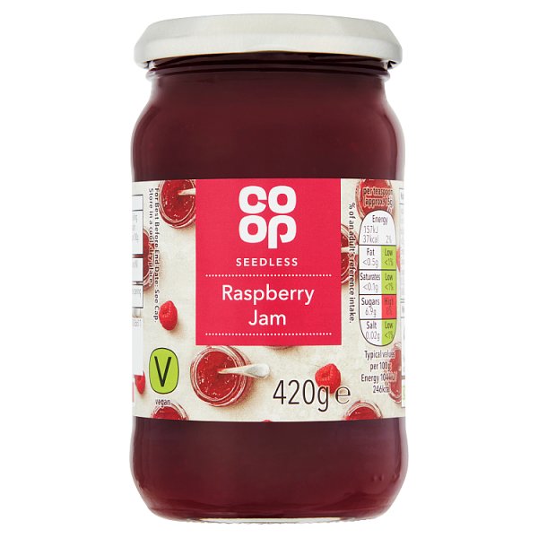 Co Op Seedless Raspberry Jam 420g