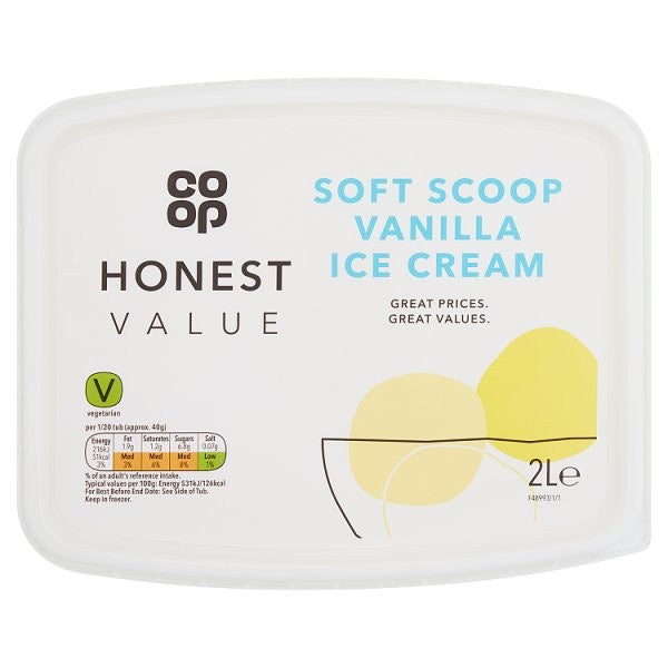 Co op Honest Value Ice-Cream Vanilla 2 Ltr