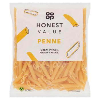 Co Op Honest Value Penne Pasta 500g.