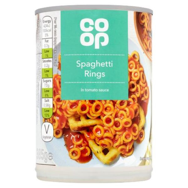 Co Op Spaghetti Rings In Tomato Sauce 385g