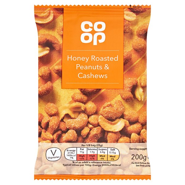 Co Op Honey Roasted Cashews & Peanuts 200g