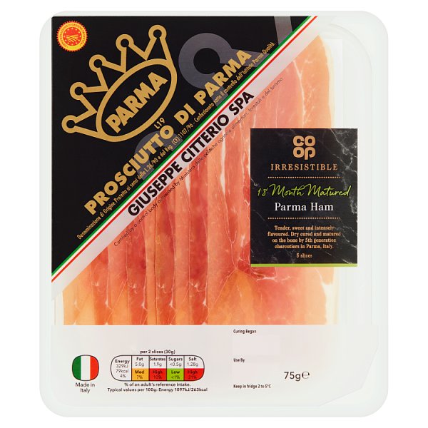 Co Op Irres Italian Parma Ham 75g