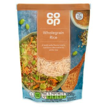 Co Op Wholegrain Microwave Rice Pouch 250G