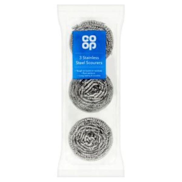 Co Op Stainless Steel Scourers 3PK