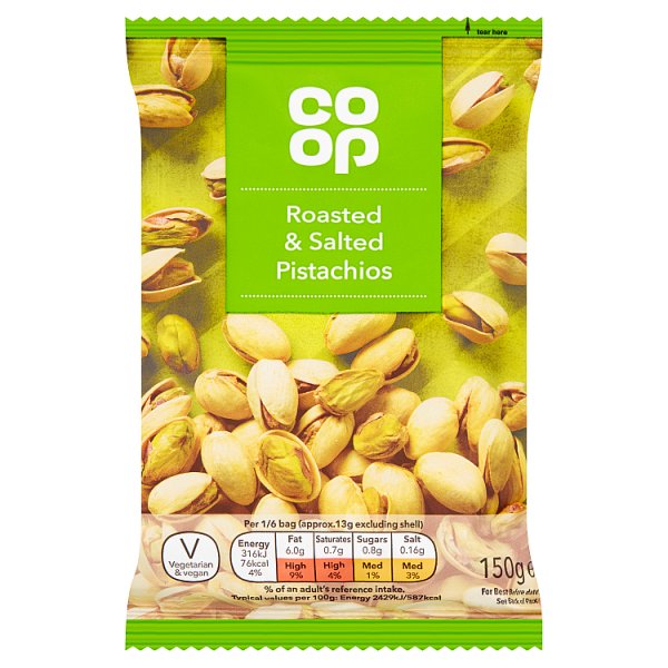 Co Op Roasted & Salted Pistachios 150g