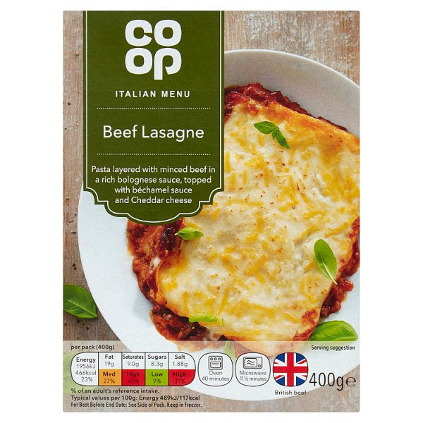 Co Op Beef Lasagne 375g