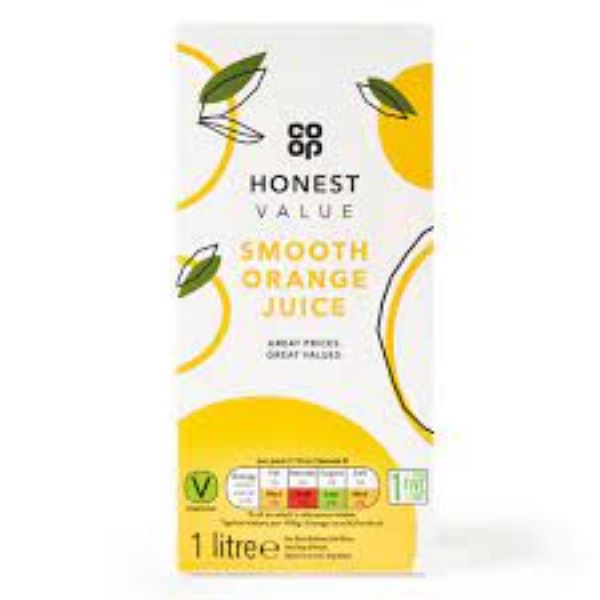 Co Op Honest Value Orange Juice 1L