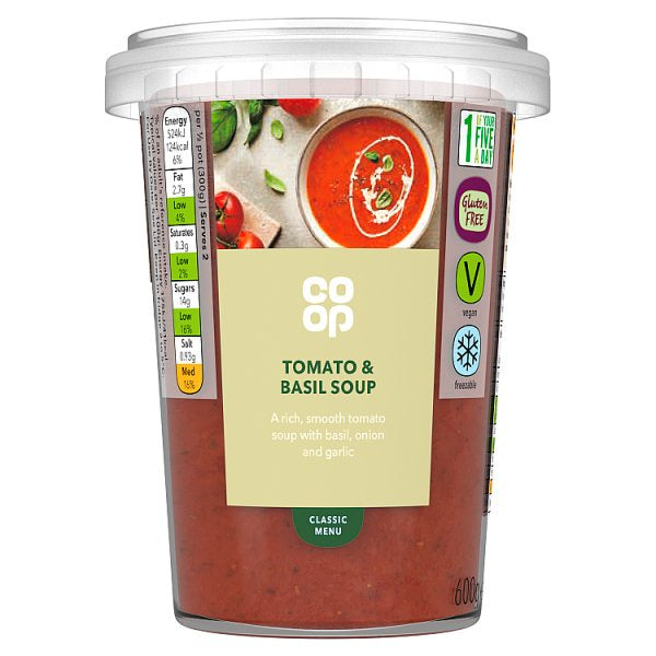 Co Op Tomato & Basil Soup 600g