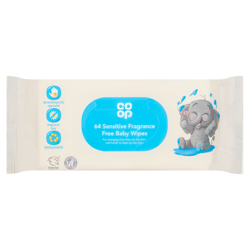 Co-Op  Fragrance Free Baby Wipes 64pk x22