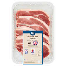 Co Op Pork Loin Steaks 440g