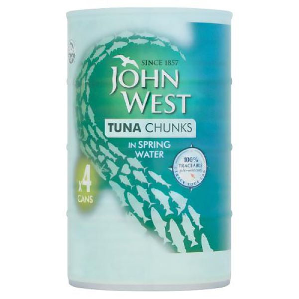 J West Tuna Chunks Spring Water 4x145G