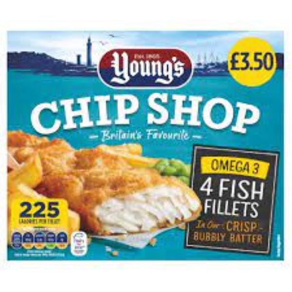 Youngs Chip Shop 4 Fish Fillets PMP4.50