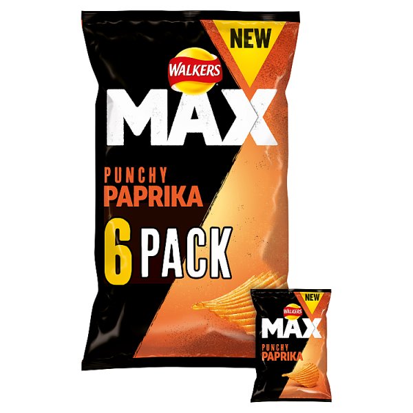 Walkers Max Paprika 6pk