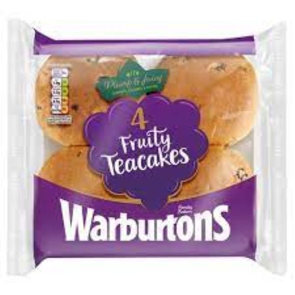 Warburtons Fruited Tea Cakes 4 Pack