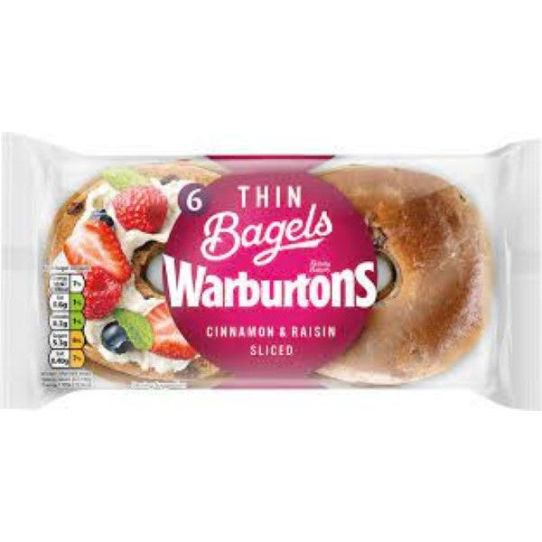 Warburtons Cinnamon & Raisin Bagel Thins 6 Pack
