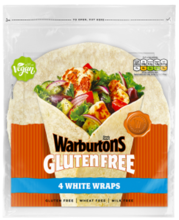 Warburtons GF 4 White Wraps