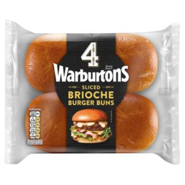 Warburtons Brioche Burger Bun 4 Pack