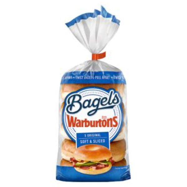 Warburtons Standard Plain Bagels 5 Pack