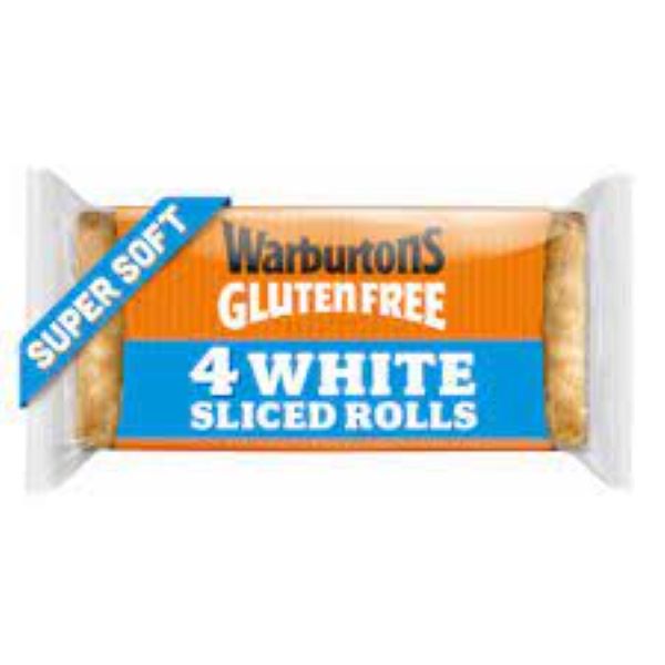 Warburtons GF Supersoft Sliced White Rolls x 4