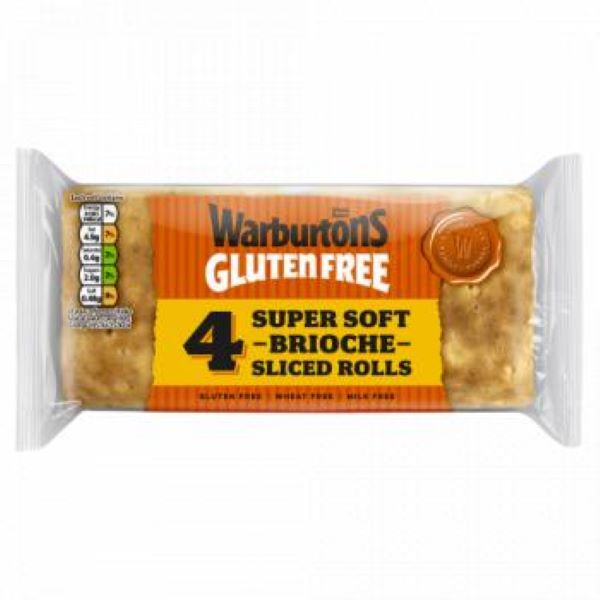 Warburtons GF Soft Sliced Brioche Rolls 4 Pack