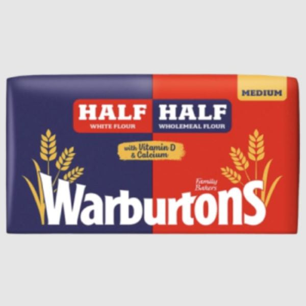 Warburtons Half and Half medium sliced loaf