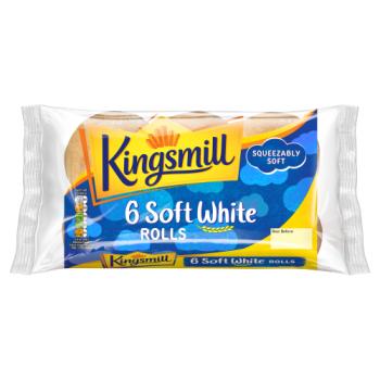Kingsmill Soft White Rolls 6pk
