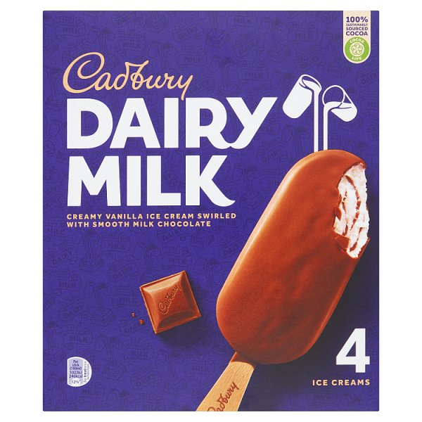 Cadbury Dairy Milk Ice Cream 4pack