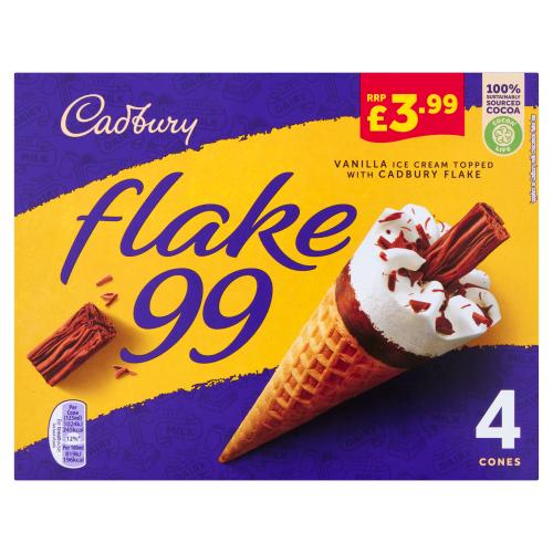 Cadbury Flake Cones 4pack