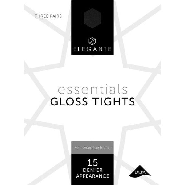 Elegante Essential Gloss Tights 3PP - B.Black - Large