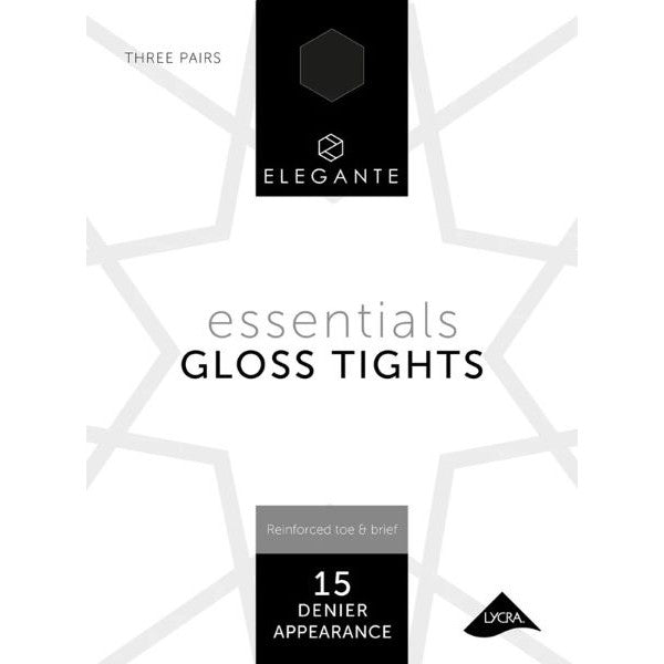 Elegante Essential Gloss Tights 3PP - Black - Small