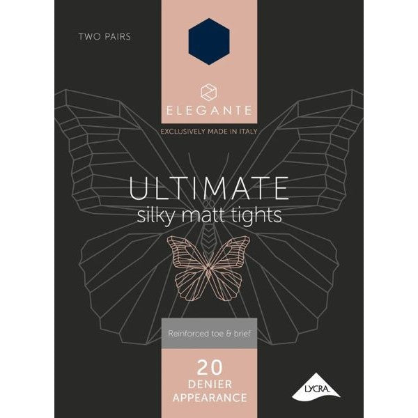Elegante Ultimate Silky Matt Tights 2PP - Navy - Medium