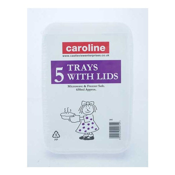 Caroline 5 Trays With Lids 650ml