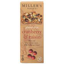 Miller's Toast Gluten Free Cranberry & Raisin 100g