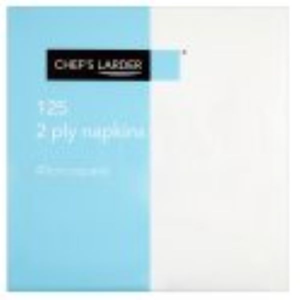 Chefs Larder White 2 Ply Napkins 40cm (125 pk)