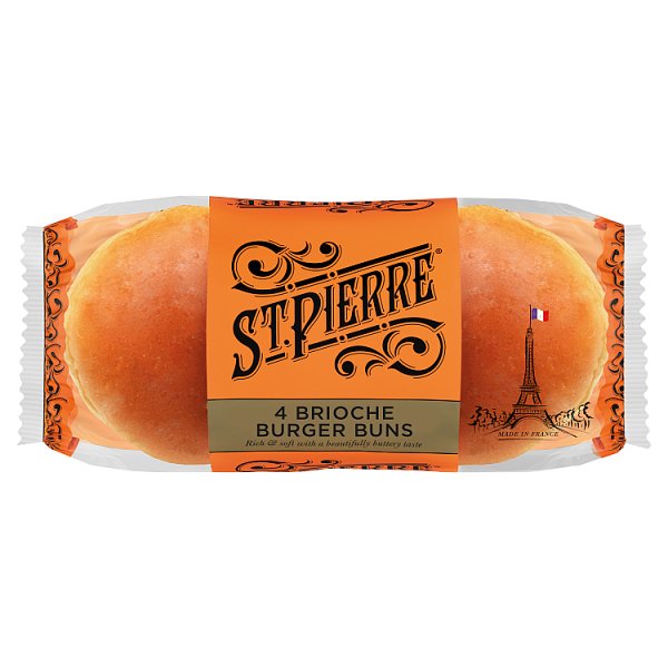 St Pierre Brioche Burger Buns 4pk