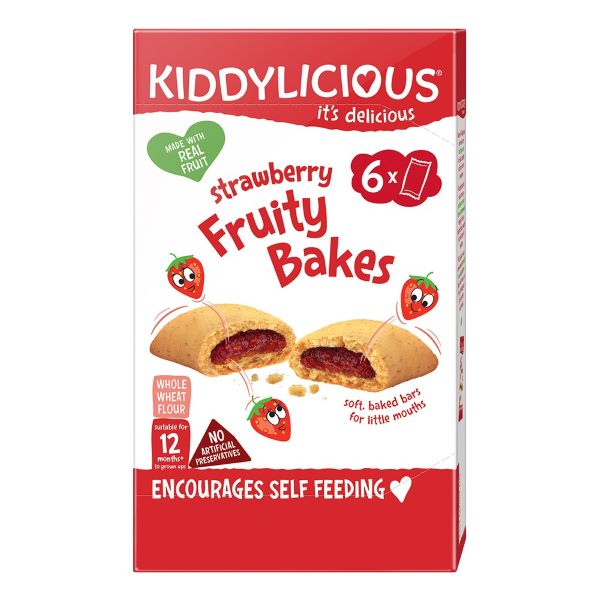 Kiddylicious Strawberry Fruity Bakes 6x 22g