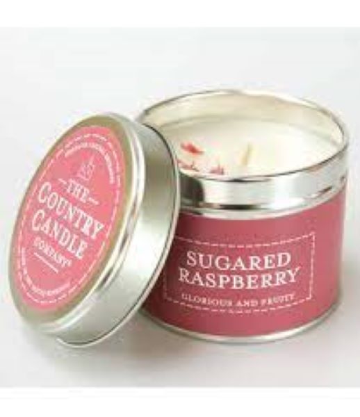 Sugared Raspberry Pastels Tin Candle
