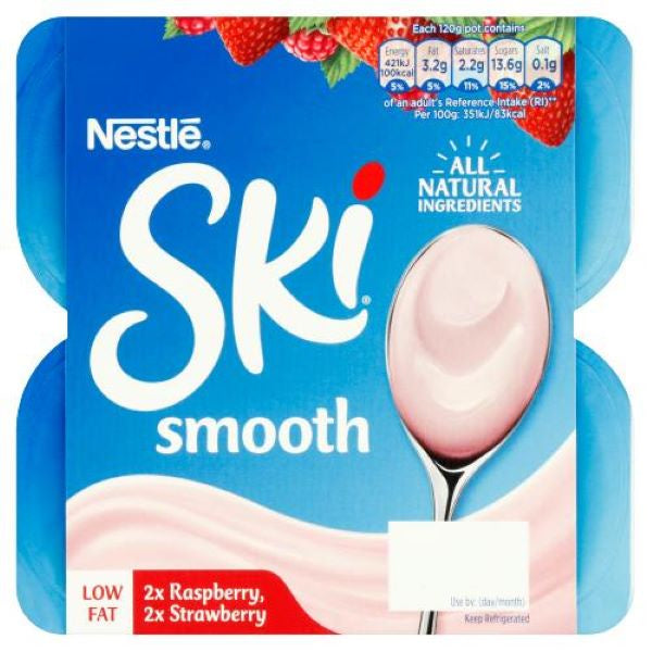 Nestle Ski Smooth Strawberry & Raspberry 4Pk 4X120G