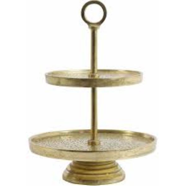 L & L 2 layer stand gold