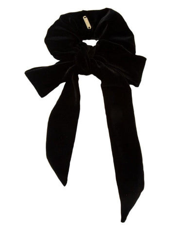 RW Consuela Blk Velvet Scrunchie with ties