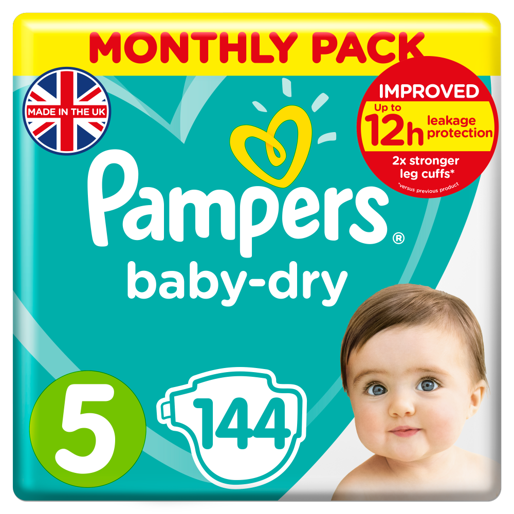 Pampers Nappies Baby Dry Size 5 144pk