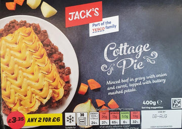 Jacks Cottage Pie 400g  £3.35 or 2 for £6