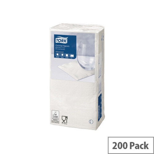 White 2ply Cocktail Napkins 200pk